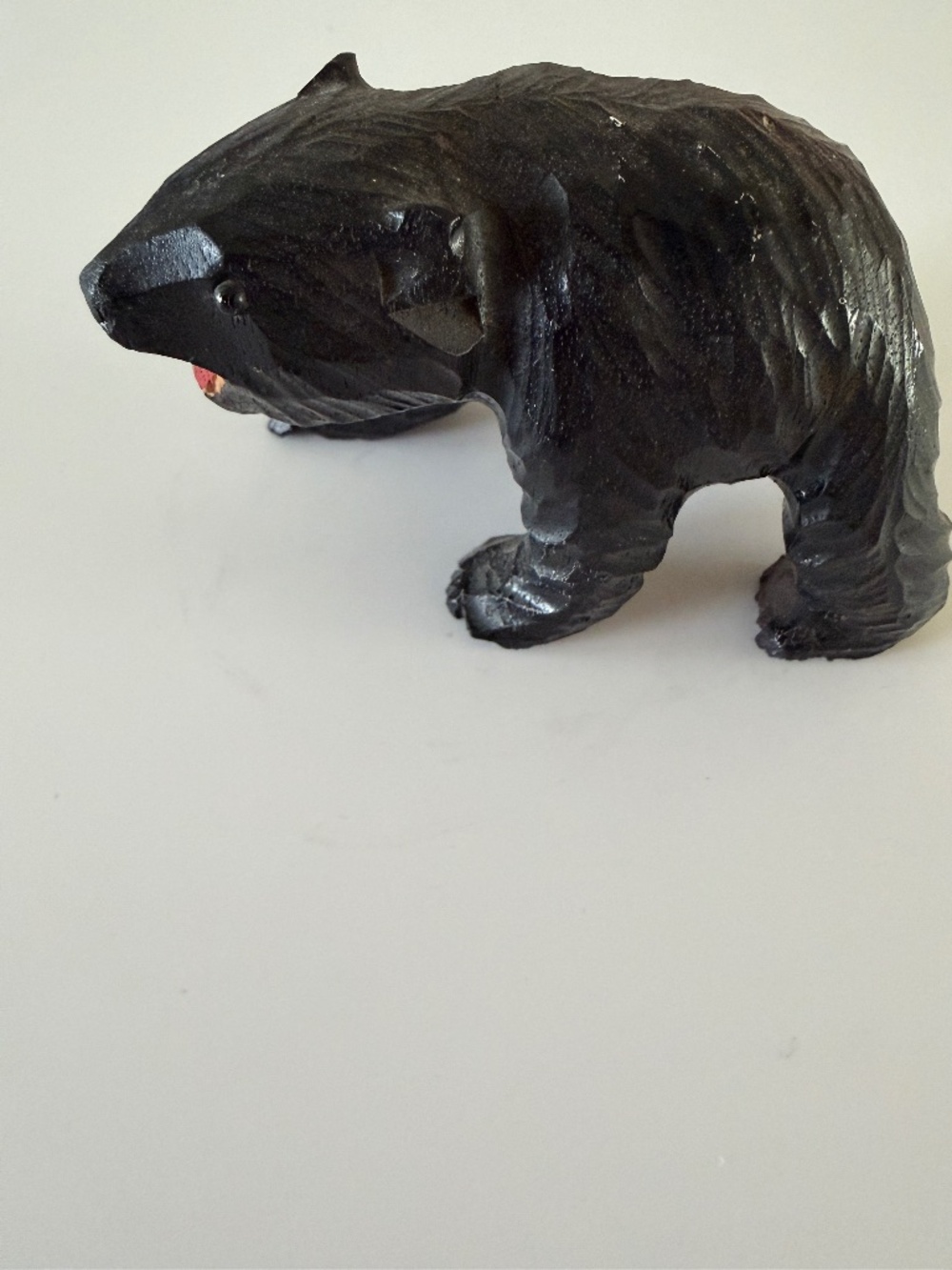 Vintage Japanese Ainu-Style Wood Carved Black Bear From Hokkaido